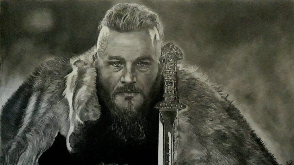 dibujo realista Ragnar Lodbrook