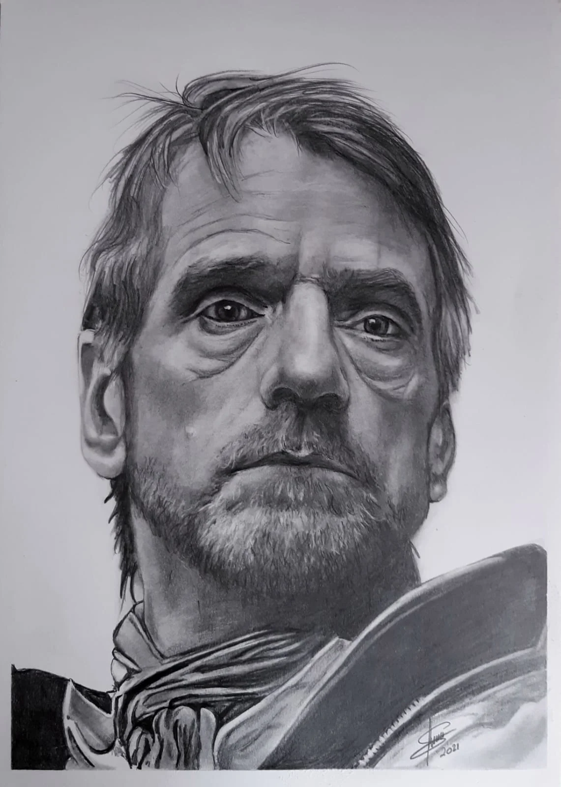 Retrato realista a l&aacute;piz cinematogr&aacute;fico realizado por Art a Llapis Juan
