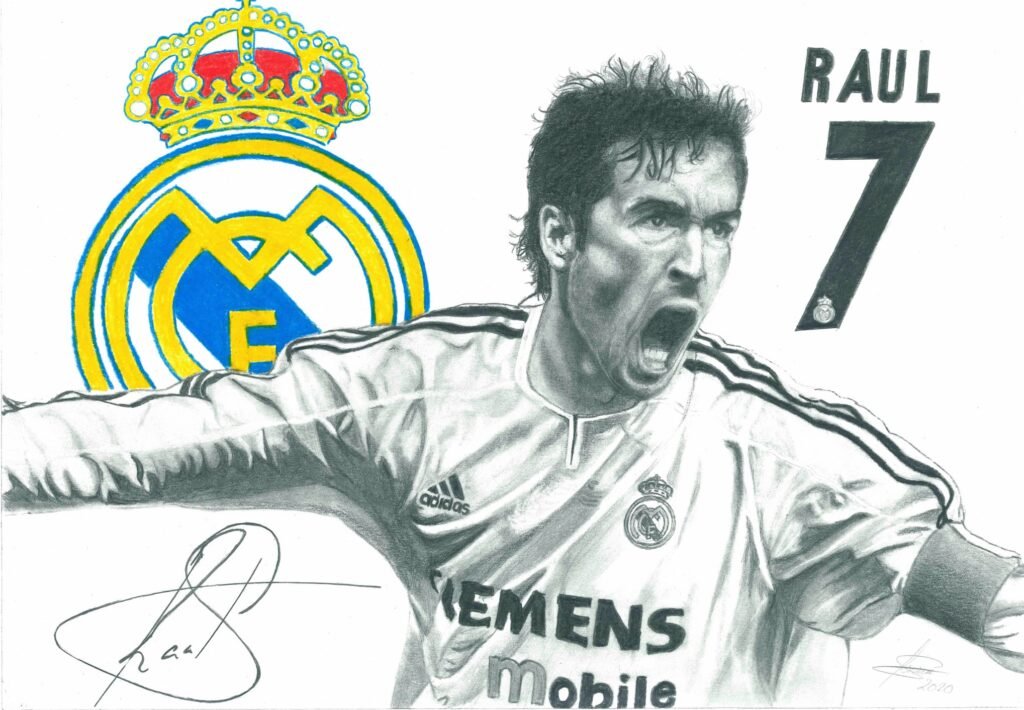 encargo poster retrato Raul, Real madrid