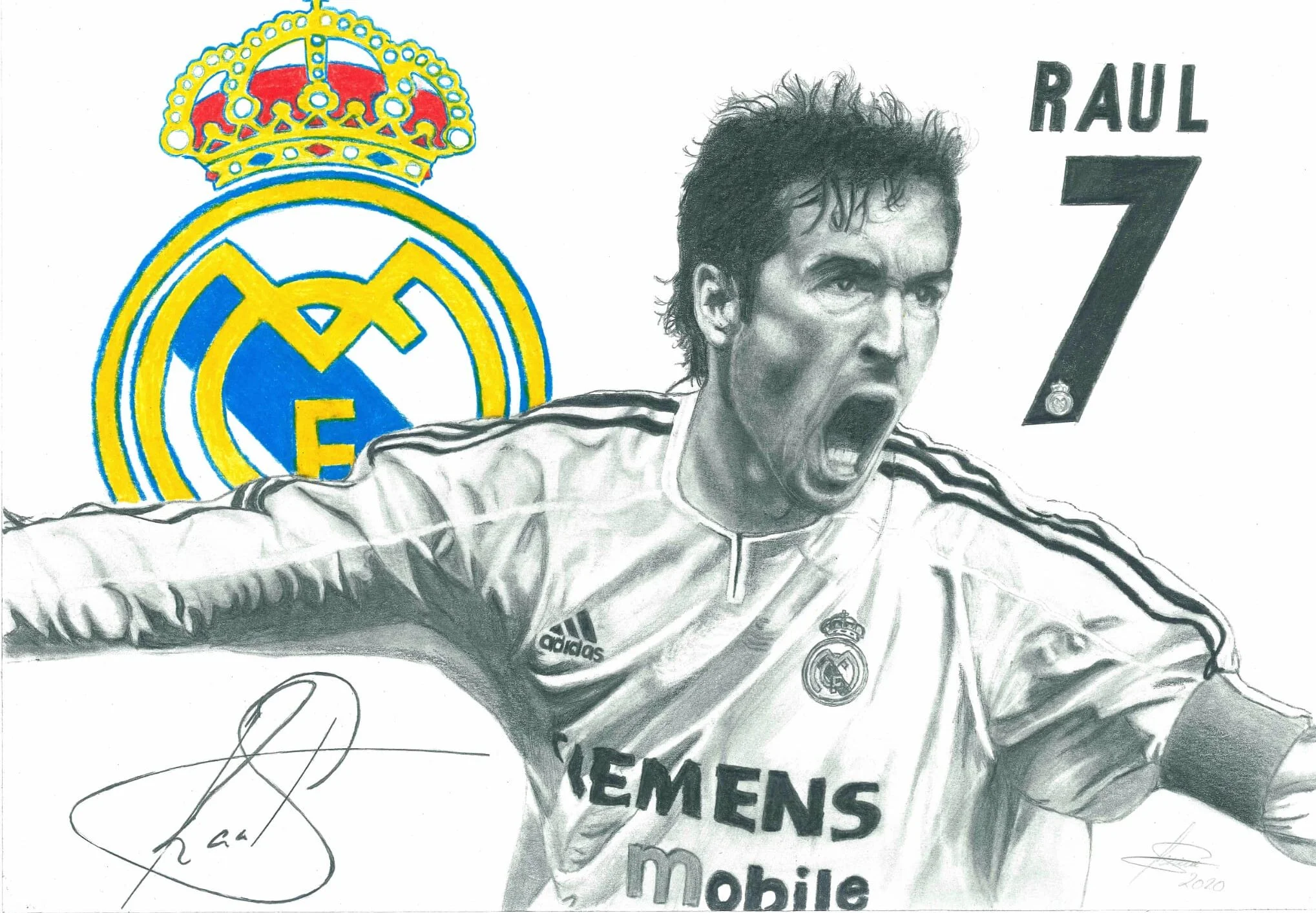 encargo dibujos a l&aacute;piz poster retrato Raul, Real madrid
ARTALLAPIS JUAN