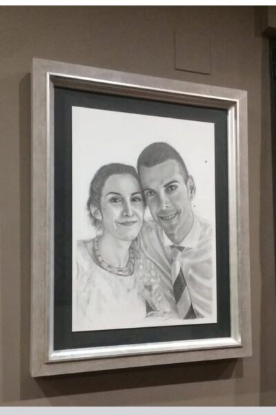 Retrato a l&aacute;piz parejas