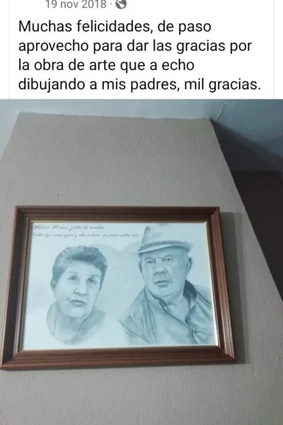 retrato a l&aacute;piz bodas de oro