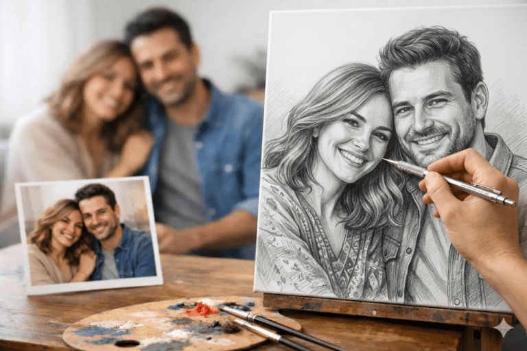 Retrato de parejas personalizado