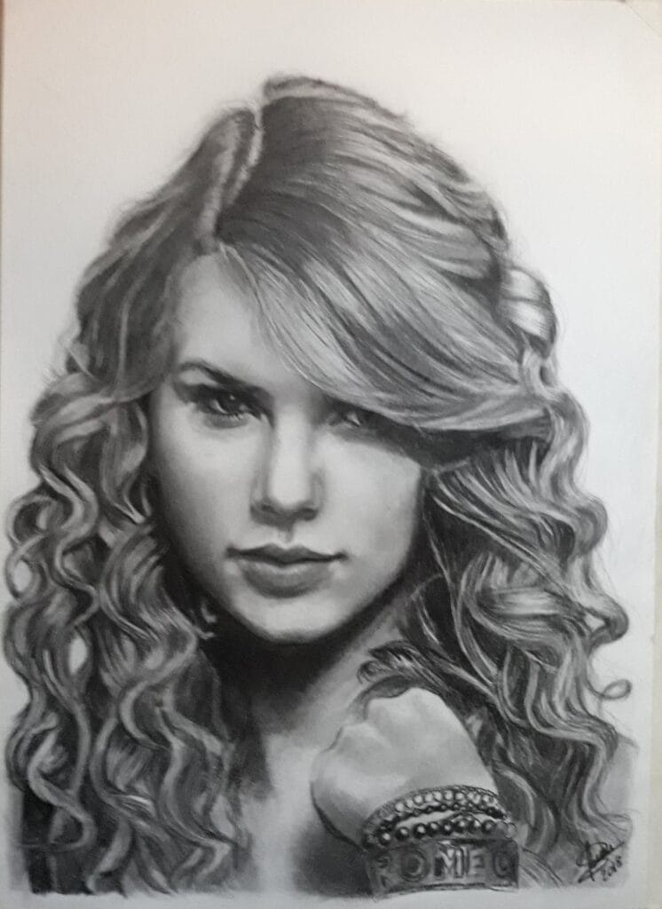 Taylor Swift retrato a lápiz