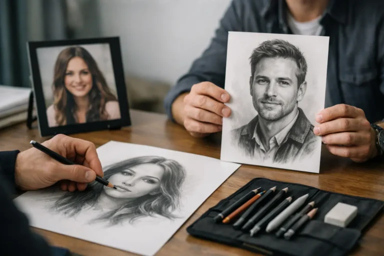 Encargar retrato realista a l&aacute;piz sin fallar