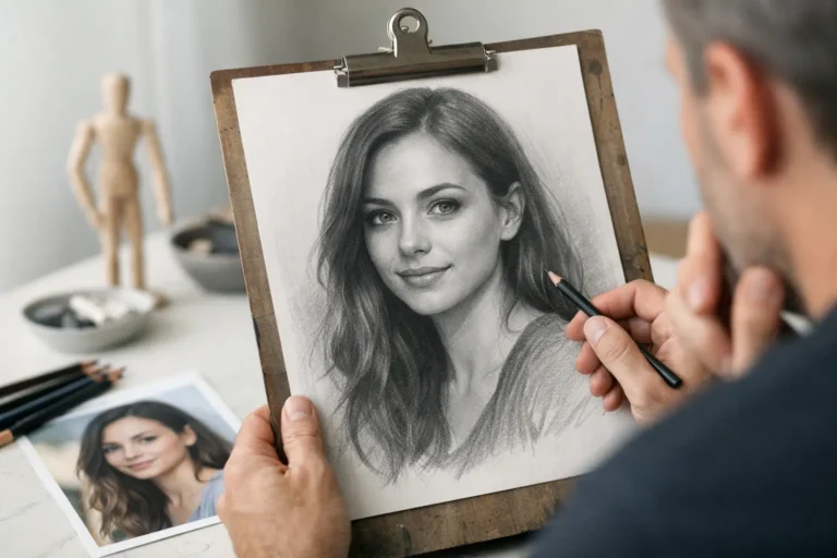 Dibujo retrato grafito personalizado: qué mirar